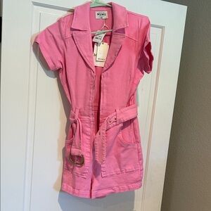 Show Me Your MuMu Pink Short Sleeve Romper